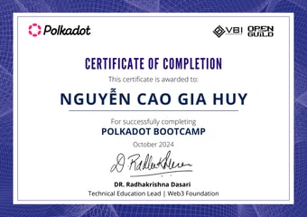OpenGuild Vietnam Bootcamp Certificate #200