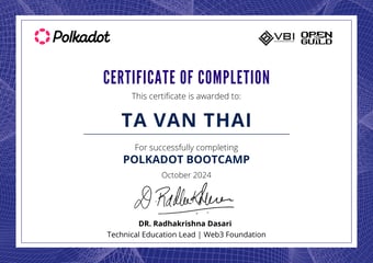 OpenGuild Vietnam Bootcamp Certificate #201