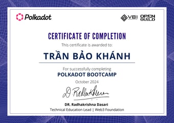 OpenGuild Vietnam Bootcamp Certificate #209