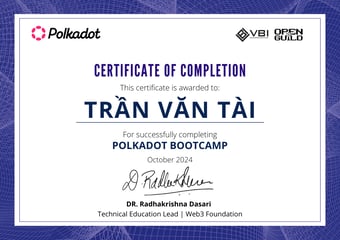 OpenGuild Vietnam Bootcamp Certificate #111