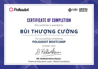 OpenGuild Vietnam Bootcamp Certificate #116