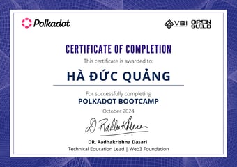 OpenGuild Vietnam Bootcamp Certificate #118