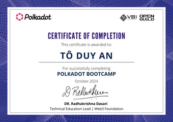 OpenGuild Vietnam Bootcamp Certificate #127
