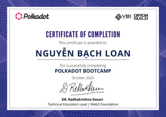 OpenGuild Vietnam Bootcamp Certificate #129