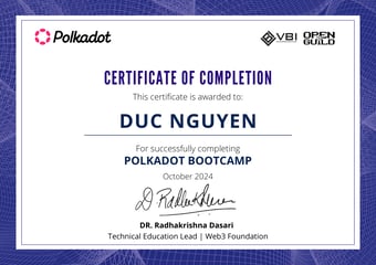 OpenGuild Vietnam Bootcamp Certificate #130