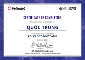 OpenGuild Vietnam Bootcamp Certificate #138
