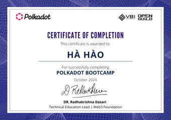 OpenGuild Vietnam Bootcamp Certificate #139