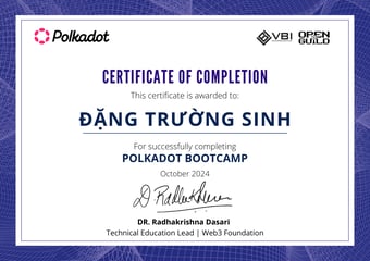 OpenGuild Vietnam Bootcamp Certificate #143