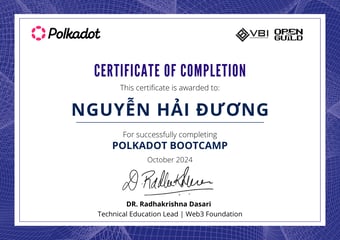 OpenGuild Vietnam Bootcamp Certificate #144