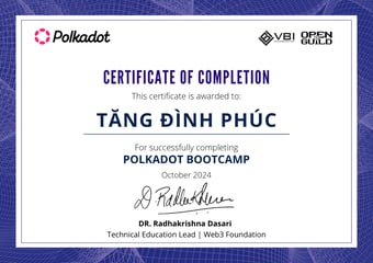 OpenGuild Vietnam Bootcamp Certificate #151