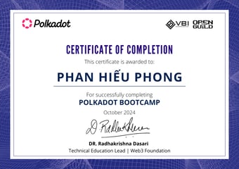 OpenGuild Vietnam Bootcamp Certificate #156