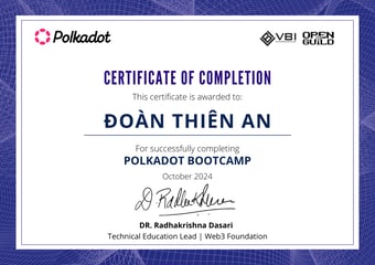 OpenGuild Vietnam Bootcamp Certificate #161