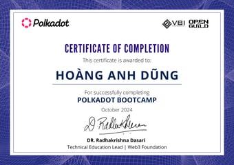 OpenGuild Vietnam Bootcamp Certificate #167