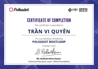 OpenGuild Vietnam Bootcamp Certificate #168