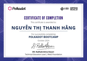 OpenGuild Vietnam Bootcamp Certificate #172