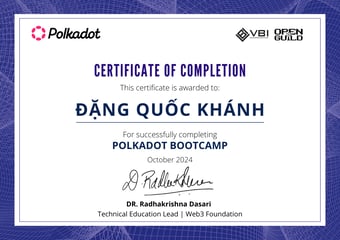 OpenGuild Vietnam Bootcamp Certificate #174