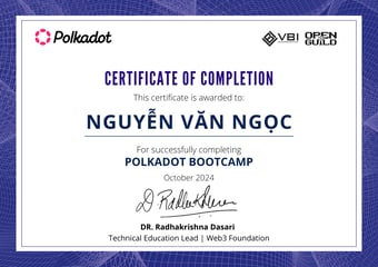 OpenGuild Vietnam Bootcamp Certificate #182