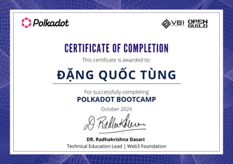 OpenGuild Vietnam Bootcamp Certificate #184