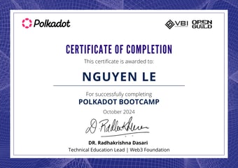 OpenGuild Vietnam Bootcamp Certificate #186