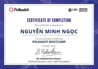 OpenGuild Vietnam Bootcamp Certificate #187