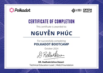 OpenGuild Vietnam Bootcamp Certificate #192