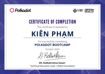 OpenGuild Vietnam Bootcamp Certificate #10