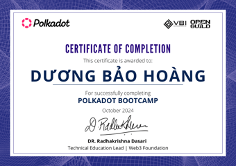 OpenGuild Vietnam Bootcamp Certificate #45