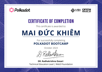OpenGuild Vietnam Bootcamp Certificate #33