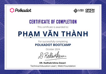 OpenGuild Vietnam Bootcamp Certificate #37