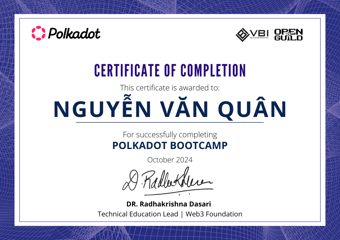 OpenGuild Vietnam Bootcamp Certificate #40