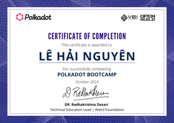 OpenGuild Vietnam Bootcamp Certificate #41