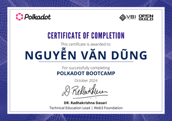OpenGuild Vietnam Bootcamp Certificate #42