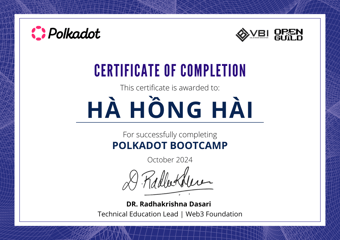 OpenGuild Vietnam Bootcamp Certificate #30