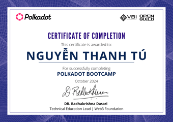 OpenGuild Vietnam Bootcamp Certificate #58