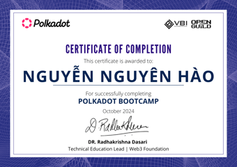 OpenGuild Vietnam Bootcamp Certificate #59