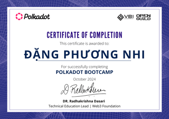 OpenGuild Vietnam Bootcamp Certificate #49