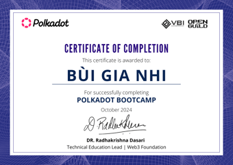 OpenGuild Vietnam Bootcamp Certificate #51