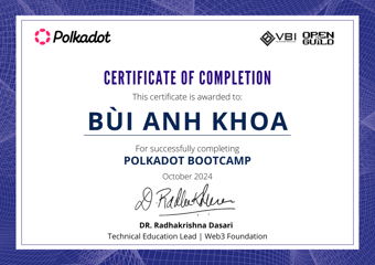 OpenGuild Vietnam Bootcamp Certificate #53