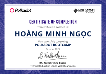 OpenGuild Vietnam Bootcamp Certificate #54