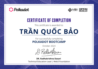 OpenGuild Vietnam Bootcamp Certificate #16