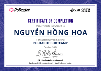 OpenGuild Vietnam Bootcamp Certificate #60