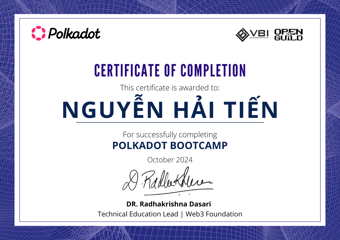 OpenGuild Vietnam Bootcamp Certificate #61
