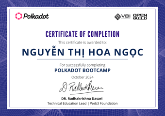 OpenGuild Vietnam Bootcamp Certificate #72