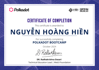 OpenGuild Vietnam Bootcamp Certificate #73