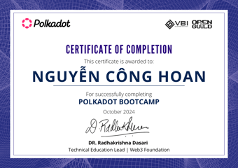 OpenGuild Vietnam Bootcamp Certificate #74