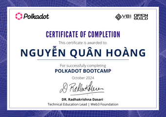 OpenGuild Vietnam Bootcamp Certificate #75