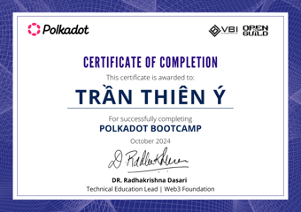 OpenGuild Vietnam Bootcamp Certificate #79