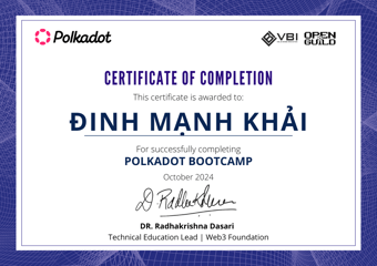 OpenGuild Vietnam Bootcamp Certificate #62