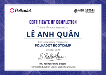 OpenGuild Vietnam Bootcamp Certificate #80