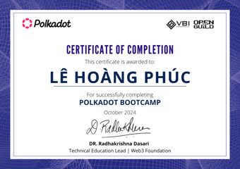 OpenGuild Vietnam Bootcamp Certificate #82